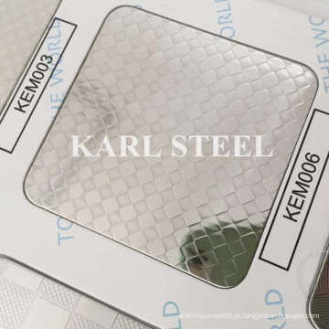 410 cor de prata de aço inoxidável Kem006 gravado folha
